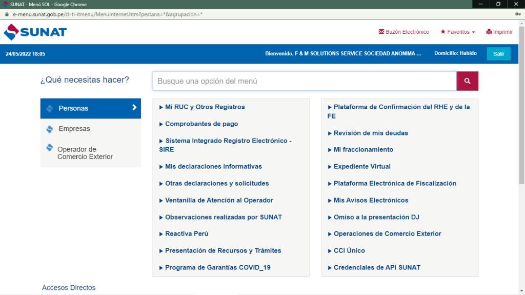 Crear un Usuario Secundario SUNAT para Facturación Electrónica